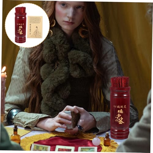 NOLITOY Chinesisches Divinationsspiel mit Bambus wahrsagestäben Aufbewahrungsbecher und Begleitbuch Kompakt Tragbar Geeignet für Zuhause und Büro Traditionelles Glücksstäbchen Spiel von NOLITOY