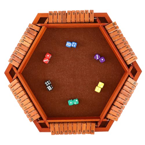 NOLITOY Close The Box Seitiges Holzbrettspiel für Mathe Interaktives Würfelspiel für Familien und Leicht zu Bedienen von NOLITOY