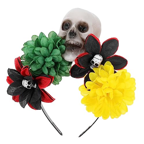 NOLITOY Cloth Flower Hair Band für Halloween Skeletal Headdress Cosplay Accessoire Eleganter Kopfschmuck für Festivals und Kostümpartys von NOLITOY