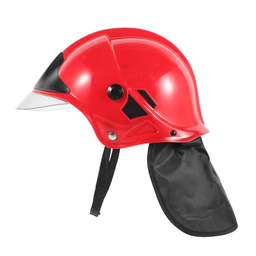 NOLITOY Cosplay Feuerwehrhelm Feuerwehrmann Helm Rot für Kostümparty Karneval Halloween mit Lebendigem Design und Vielseitig Einsetzbar für Erwachsene von NOLITOY