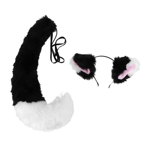 NOLITOY Cosplay Fuchsohren und Flauschige Simulation Tail Prop Langlebiges Accessoire für Party und Rollenspiel Unisex Kostümzubehör für Halloween und Mottoparty von NOLITOY