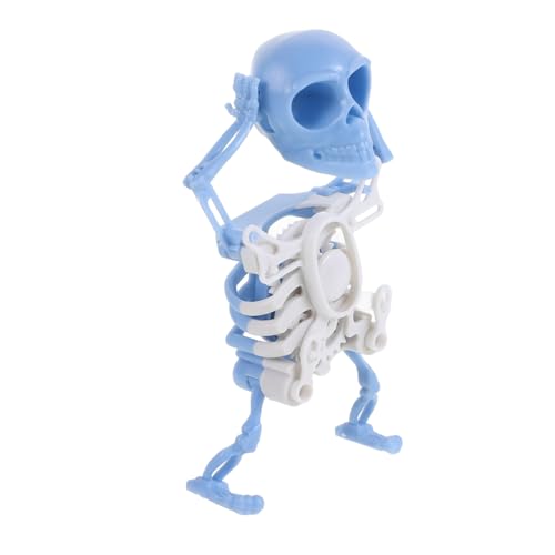 NOLITOY Dancing Skull Gedruckte Schüttel Skelettfigur für Halloween Dekoration Mini Wind Up für Altersgruppen Präzise Details und Sicheres Material Nachtleuchtend Blau von NOLITOY