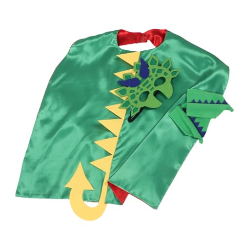 NOLITOY Dinosaurier Kostüm für Umhang Maske und Dino Klauen mit Einfachem Verschluss für Halloween Fasching und Rollenspiele Fördert Kreativität und Selbstständiges Anziehen von NOLITOY