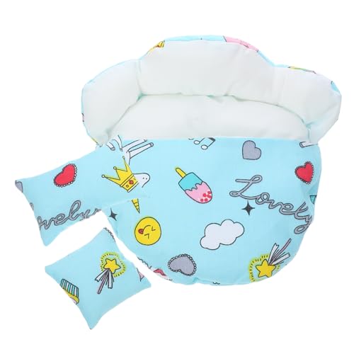NOLITOY Doll für Dekoration Miniatur Puppen Schlafsack Sanftblau Leicht Modisches Design für Spiel und Verschiedene Anlässe von NOLITOY