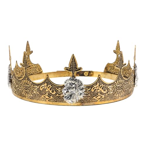 NOLITOY Elegante Königskrone für Herren Leichtes Legierungs material Vintage Europäisches Design Königliches Kostümzubehör für Prinzen Cosplay Auffällige Verkleidung Bühne NOLITOY Elegante Königskrone für Herren Leichtes Legierungs material Vintage Europäisches Design Königliches Kostümzubehör für Prinzen Cosplay Auffällige Verkleidung Bühne von NOLITOY