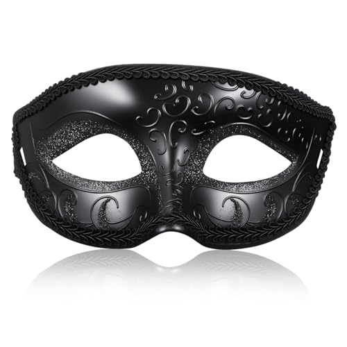 NOLITOY Elegante Venezianische Halbgesichts Maske aus Robustem Kunststoff Schwarze Karnevalsmaske für Halloween Kostümparty und Cosplay Unisex mit Feinem Spitzenmuster für Maskenball und NOLITOY Elegante Venezianische Halbgesichts Maske aus Robustem Kunststoff Schwarze Karnevalsmaske für Halloween Kostümparty und Cosplay Unisex mit Feinem Spitzenmuster für Maskenball und von NOLITOY