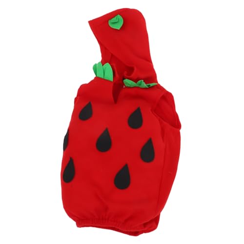 NOLITOY Erdbeer Kostüm Jahre Rotes Obst Outfit mit Kapuze Weiches Material für Fasching Halloween Kindergarten Aufführung von NOLITOY