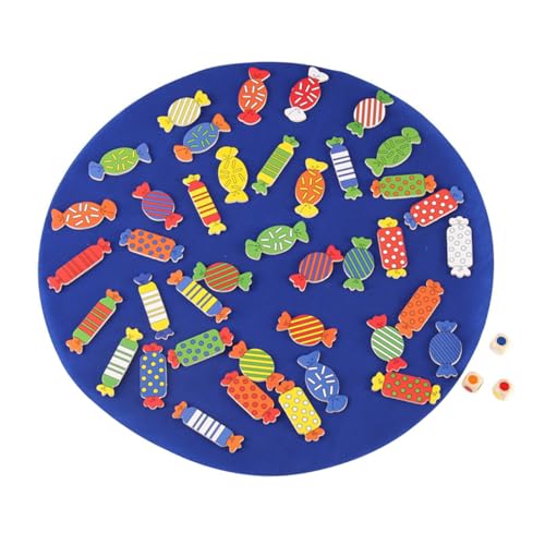 NOLITOY Fröhliches Lernspielzeug Candy Form erkennungs Spiel für Kleinkinder Ab Jahren Farbenfrohes Holz Memory Pädagogisches Matching Spiel zur Frühkindlichen von NOLITOY