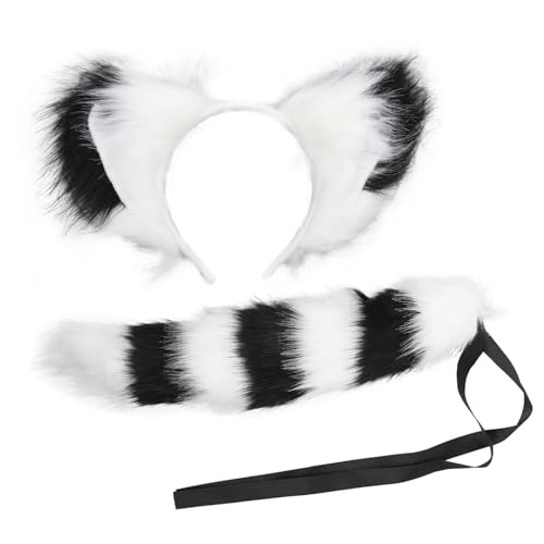NOLITOY Fuchsohren Haarreif und Fuchsschwanz Flauschiges Cosplay Party Zubehör Verstellbares Stirnband mit Weichen Tierohren für Kostümfeste Halloween Fasching und Fotoshootings NOLITOY Fuchsohren Haarreif und Fuchsschwanz Flauschiges Cosplay Party Zubehör Verstellbares Stirnband mit Weichen Tierohren für Kostümfeste Halloween Fasching und Fotoshootings von NOLITOY