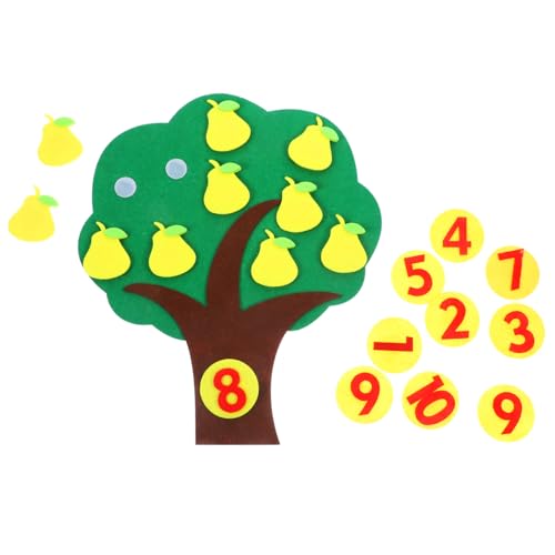 NOLITOY Gewebtes Lernspielzeug Zahlen Baum DIY Obst Zählspiel für Vorschulkinder Kindergartenbedarf Interaktives Montessori zur Frühkindlichen Mathematikförderung von NOLITOY