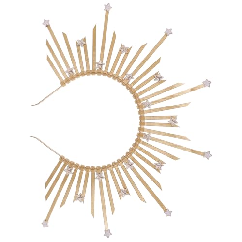 NOLITOY Goldenes Sunburst Stirnband Göttinnen Haarreif Damen Leichtes Gothic Kopfschmuck mit Sonnenstrahlen Design Modische Retro Krone für Halloween Cosplay und Festlichkeiten NOLITOY Goldenes Sunburst Stirnband Göttinnen Haarreif Damen Leichtes Gothic Kopfschmuck mit Sonnenstrahlen Design Modische Retro Krone für Halloween Cosplay und Festlichkeiten von NOLITOY