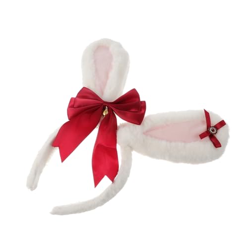 NOLITOY Haarband für Damen mit Niedlichen Hasenohren Stirnband für Cosplay und Partys für Hochzeiten Tänze und Besondere Anlässe Weiß mit Schleifenakzent NOLITOY Haarband für Damen mit Niedlichen Hasenohren Stirnband für Cosplay und Partys für Hochzeiten Tänze und Besondere Anlässe Weiß mit Schleifenakzent von NOLITOY