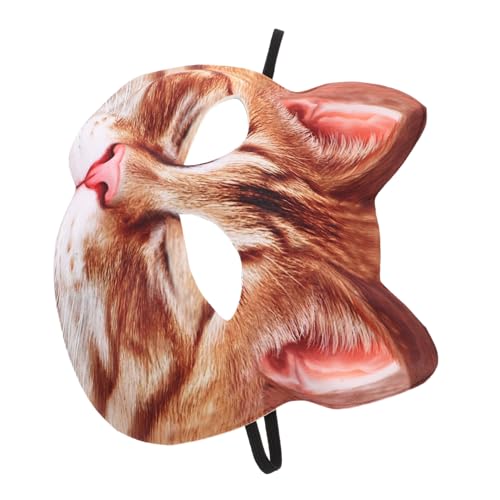 NOLITOY Halbgesichts Katzenmaske Damen Leichtes Bequemes Halloween Cosplay Accessoire Wiederverwendbare Tiermaske Für Kostüm und Maskenbälle Einfach Zu Reinigen von NOLITOY