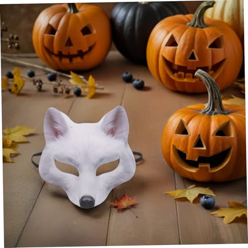 NOLITOY Halbgesichts-fuchsmaske Weiß Realistische Tiermaske für Halloween Karneval Maskerade und Cosplay Vielseitig als Partydekoration für Erwachsene Geeignet NOLITOY Halbgesichts-fuchsmaske Weiß Realistische Tiermaske für Halloween Karneval Maskerade und Cosplay Vielseitig als Partydekoration für Erwachsene Geeignet von NOLITOY