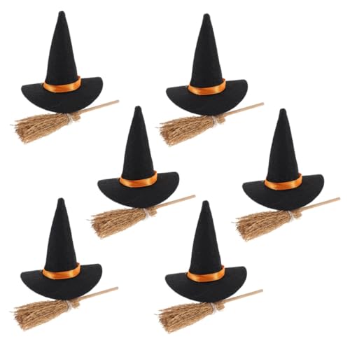NOLITOY Halloween Dekorationsset Cosplay Besen Requisiten Zauberer Dekoration Minibesen zum Basteln Hexenhut und Besen hängende Zaubererhüte Halloween Kostümzubehör Zauberer Stoff NOLITOY Halloween Dekorationsset Cosplay Besen Requisiten Zauberer Dekoration Minibesen zum Basteln Hexenhut und Besen hängende Zaubererhüte Halloween Kostümzubehör Zauberer Stoff von NOLITOY