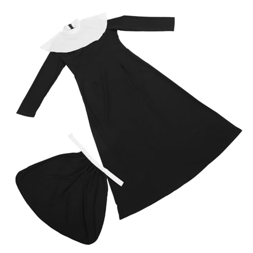 NOLITOY Halloween Nonnenkostüm Damen Kostüm outfit für Party Bühne Fasching Cosplay Verkleidung mit Klassischem Design für Halloween Faschingskostüme und Kostümpartys von NOLITOY