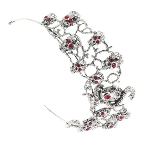 NOLITOY Halloween Skull Tiara Stirnband mit Roten Strasssteinen Dunkles Goth-design aus Stabilem Legierungs-material Auffällige Festival-haar-accessoire für Halloween und Cosplay-partys NOLITOY Halloween Skull Tiara Stirnband mit Roten Strasssteinen Dunkles Goth-design aus Stabilem Legierungs-material Auffällige Festival-haar-accessoire für Halloween und Cosplay-partys von NOLITOY