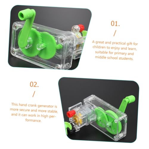 NOLITOY Handkurbel Generator für Physik Experimente Sicherer Gleichstromgenerator DIY Wissenschaftsset für Schüler Praktisches Lernspielzeug für Grund Sekundarschule von NOLITOY