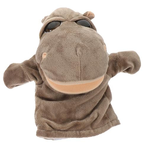 NOLITOY Handpuppen für Kinder: Plüschtier-Nilpferd zum Geschichtenerzählen, Spielen, Lehren, Aufführungen, Spielzeit, Schulen, Geburtstagsparty, Gastgeschenk, Zubehör, Braun von NOLITOY