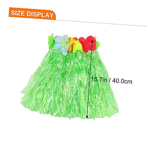 NOLITOY Hawaii Kostüm Set Teilig Verstellbarer Strohhüftrock Festliches Luau Outfit für Mottopartys und Karneval Grün Einheitsgröße für Verkleidung und Cosplay von NOLITOY
