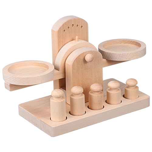 NOLITOY Holz Balancewaage Lernspielzeug für Montessori Pädagogische zum Lehren von Gleichgewicht und Hebelprinzip Fördert Kreativität Aufmerksamkeit und Hand Auge Koordination von NOLITOY