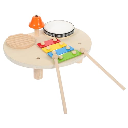 NOLITOY Holz Musikinstrument mit Xylophon Trommel Klangblock und Sticks Frühes Lernspielzeug für Jungen und Mädchen zur Spielerischen von Rhythmus und Kreativität von NOLITOY