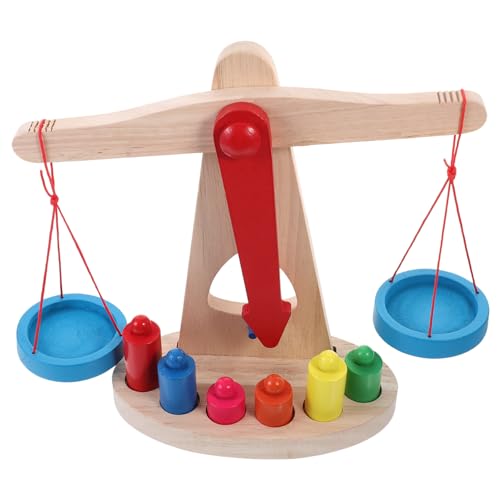 NOLITOY Holz balancewaage Lernspielzeug Montessori Mathe Wissenschaftsspielzeug Frühförderung Kreativität für Jungen Mädchen Kindergarten von NOLITOY