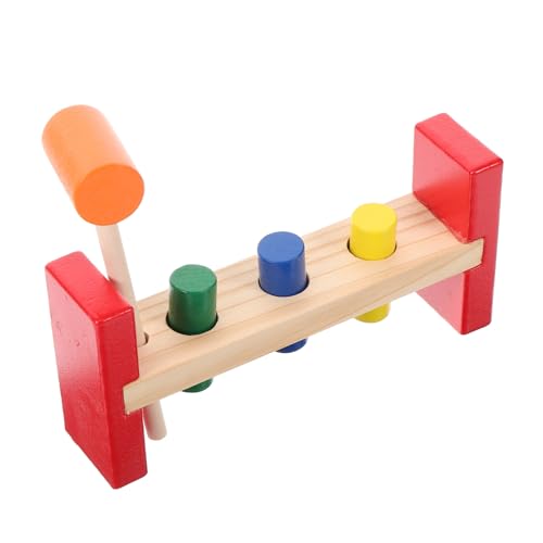 NOLITOY Holzklopfspielzeug Bunte Montessori Lernspielzeug für Vorschule Motorische Entwicklung Farb Zeiterkennung Pädagogisch Fördernd Ab Jahre von NOLITOY