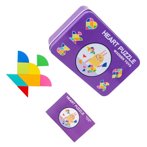 NOLITOY Holzpuzzle Tangram Lernspielzeug Geometrische Formen Montessori Holzspielzeug Bunte Formen Kreative Vorschule von NOLITOY