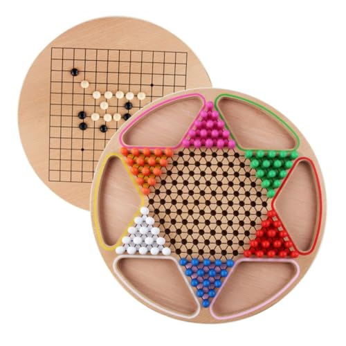 NOLITOY Holzspielset Chinesisches Gobang und Checkers Desktop Handgefertigt Glatte Oberfläche Fördert und Fantasie Geeignet für Erwachsene Gemeinschaftsspielspaß von NOLITOY