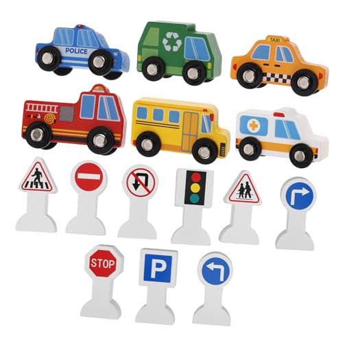 NOLITOY Holzspielzeug Fahrzeuge mit Verkehrsschildern Lernspielzeug für Geschenkidee für Jungen Leuchtende Farben aus Sicherem Holz Fördert Kreative und Lernen NOLITOY Holzspielzeug Fahrzeuge mit Verkehrsschildern Lernspielzeug für Geschenkidee für Jungen Leuchtende Farben aus Sicherem Holz Fördert Kreative und Lernen von NOLITOY