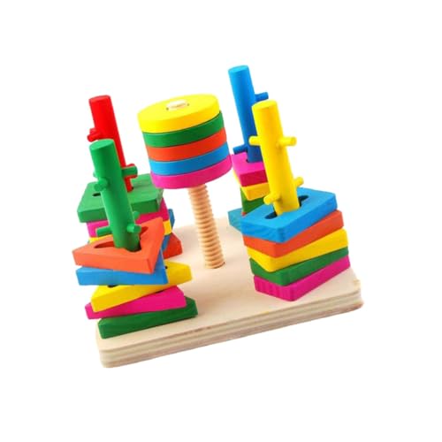 NOLITOY Holzspielzeug Geometrische Formen Teilig Bunte Lernbausteine Stapelspielzeug für Frühpädagogik zur Farberkennung und Formzuordnung Montessori Motorikspielzeug NOLITOY Holzspielzeug Geometrische Formen Teilig Bunte Lernbausteine Stapelspielzeug für Frühpädagogik zur Farberkennung und Formzuordnung Montessori Motorikspielzeug von NOLITOY