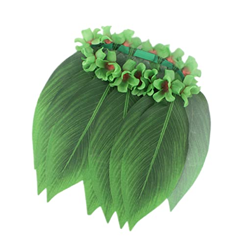 NOLITOY Hula Rock 28 Tropischer Umfang Zoll Kostüm cm Taille Luau Grasgrün Für Blumen Foto Hawaii Leistung Hibiskusblätter Erwachsene Strand Hula Blatt Zubehör Rock Requisiten Blatt Hula Rock von NOLITOY