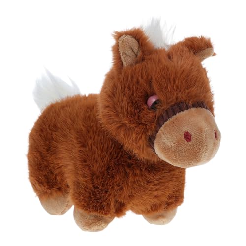 NOLITOY Jahr des Pferdes Mascot Puppe Weiches Braunes Kuscheltier für Erwachsene Geburtstagsgeschenke und Raumdekoration von NOLITOY