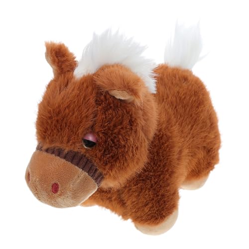 NOLITOY Jahr des Pferdes Maskottchen Weiches Braunes Stofftier für Erwachsene Büro und Partydeko Geburtstagsgeschenk von NOLITOY