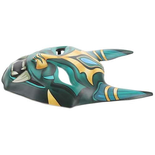NOLITOY Japanische Cosplay Maske für Halloween Unisex für Kostümpartys Strapazierfähig und Sicher Maskeraden und Bühnenaufführungen Auffälliges Design Grünem Hannya Stil von NOLITOY
