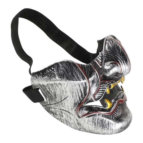 NOLITOY Japanische Dämon Samurai Prajna Halbgesichtsmaske Cosplay Maske mit Detailreicher Verarbeitung Ergonomisch Langlebig für Halloween und Maskenball Authentische Gruselige NOLITOY Japanische Dämon Samurai Prajna Halbgesichtsmaske Cosplay Maske mit Detailreicher Verarbeitung Ergonomisch Langlebig für Halloween und Maskenball Authentische Gruselige von NOLITOY