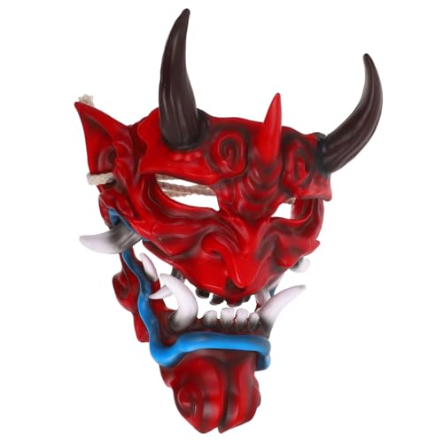 NOLITOY Japanische Dämonenmaske Halloween Erwachsene Leichte Verstellbare Cosplay Gesichtsbedeckung für Mardi Gras Maskenball Horror Kostümpartys NOLITOY Japanische Dämonenmaske Halloween Erwachsene Leichte Verstellbare Cosplay Gesichtsbedeckung für Mardi Gras Maskenball Horror Kostümpartys von NOLITOY