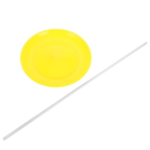 NOLITOY Jonglier Set Spinning Teller mit Kleinem Stick Gelber Jonglierteller für Festival Party Zirkus und Bühnenauftritte Vielseitiges Akrobatik Prop für Anfänger und Profis von NOLITOY