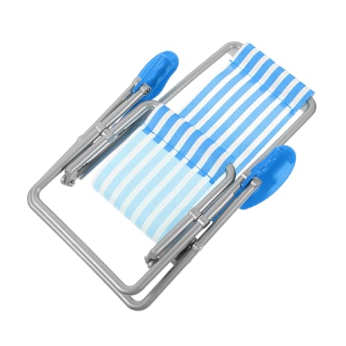 NOLITOY Klappstuhlspielzeug für Kompakt Möbel Zubehör klein Szene puppenhaus strandstuhl stuhlhussen liegestuhl strandliege Mini-Strandkorb Mini-Stuhl-Modell Plastik Blue von NOLITOY