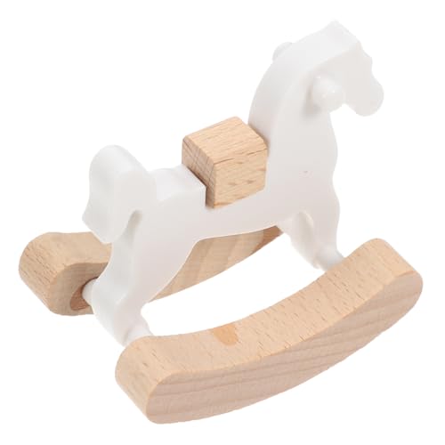 NOLITOY Kleines Spielzeugpferd aus Holz Miniatur-Puppenhausmöbel Puppe Schaukelpferd Miniaturen Mini-Puppenhausmöbel schaukelstuhl Mini-Schaukelpferde Puppenhaus Schaukelpferd Holz. S Weiß NOLITOY Kleines Spielzeugpferd aus Holz Miniatur-Puppenhausmöbel Puppe Schaukelpferd Miniaturen Mini-Puppenhausmöbel schaukelstuhl Mini-Schaukelpferde Puppenhaus Schaukelpferd Holz. S Weiß von NOLITOY