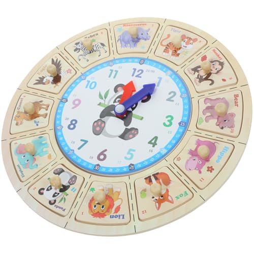 NOLITOY Kognitive Lernuhr Holz für Puzzle zur Zeitvermittlung mit Tiermotiven für Lehrreiches für Vorschule Kindergarten NOLITOY Kognitive Lernuhr Holz für Puzzle zur Zeitvermittlung mit Tiermotiven für Lehrreiches für Vorschule Kindergarten von NOLITOY