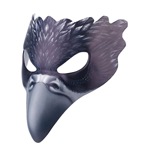 NOLITOY Krähenmaske Falken-Cosplay Maskerade-Maske realistische Adlermasken Adlerkostüm Krähe-Maske-Maskerade Vogel Maske Halbgesichtsmaske Tiermaske Erwachsener bilden Kleidung PU-Leder von NOLITOY