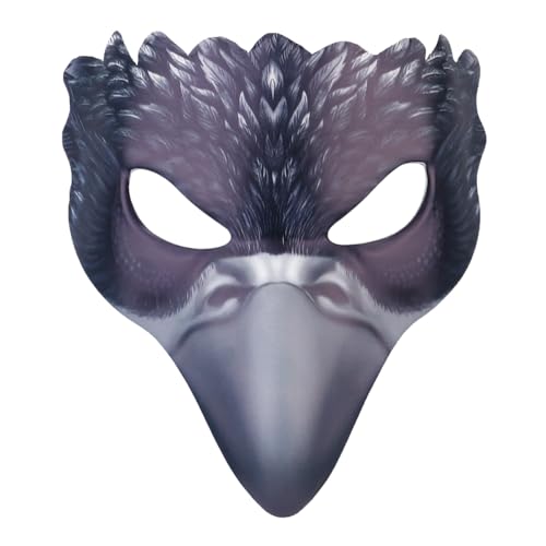 NOLITOY Krähenmaske Halloween-maske Karnevalspartymaske Halbgesichtsmaske Vogelmaske Krähe-maske-maskerade Abschlussballmaske Maskerade-masken Ledermaske Vogel Maske Schnabel Pu-leder Tier von NOLITOY