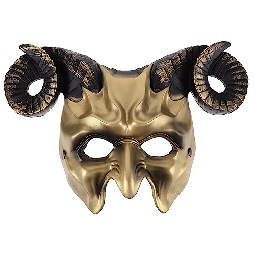 NOLITOY Kreative Halloween Maske mit Hörnern Gruselige Cosplay Maske für Partys und Maskeraden Atmungsaktive und Bequeme Maske für Erwachsene für Halloween von NOLITOY