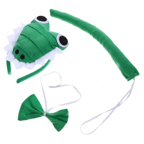 NOLITOY Krokodil Kostüm Set mit Plüsch Stirnband und Fliege Kuscheliges Partyzubehör für Halloween Karneval und Cosplay Bequemes Tierkostüm für Erwachsene NOLITOY Krokodil Kostüm Set mit Plüsch Stirnband und Fliege Kuscheliges Partyzubehör für Halloween Karneval und Cosplay Bequemes Tierkostüm für Erwachsene von NOLITOY