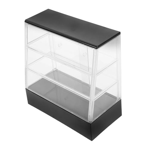 NOLITOY Kuchenschrankmodell Klein Mini-ladenschrank Kuchenladenmodell Puppenhaus Bäckereischrank Türen Mini-kuchenschrank Puppenhaus-miniaturen Dekoration Mini -hausmöbel Plastik Schwarz von NOLITOY