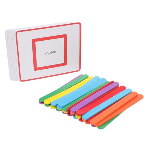 NOLITOY Logisches Holzstäbchen Spiel für Jahre Montessori Lernspielzeug mit Bunten Formen Karten Sensorisches Motorikspielzeug Fördert Frühe Mathematische Fähigkeiten und Kreatives von NOLITOY