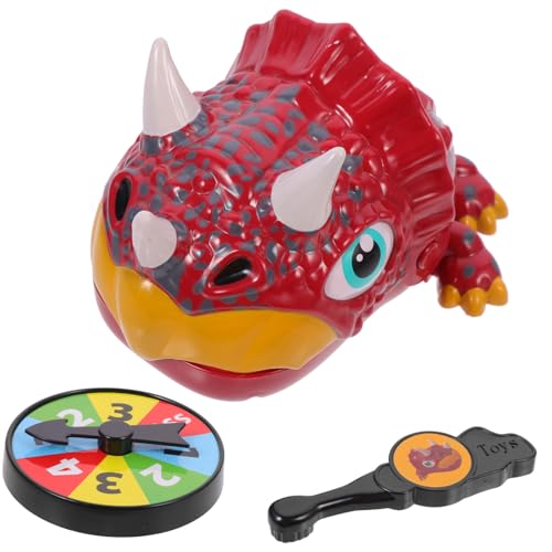 NOLITOY Lustiges Dinosaurier Fingerspielzeug mit Schnappmaul Interaktives Familienspiel für Kleinkinder Kreatives Partyspiel und Dekoratives Rotes Dreieck Dino Design von NOLITOY