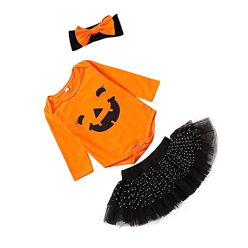 NOLITOY Mädchenkleidung 1 Satz Halloween-kinderkleidung Neugeboren Drucken Baumwolle Frauenkleidung Kostüm von NOLITOY